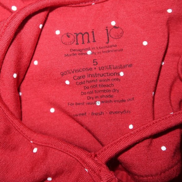 Girls Omi Jo Well Dressed Wolf Red Polka Dot Long Knit Ruffle Maxi Dress size 5 - Picture 5 of 5